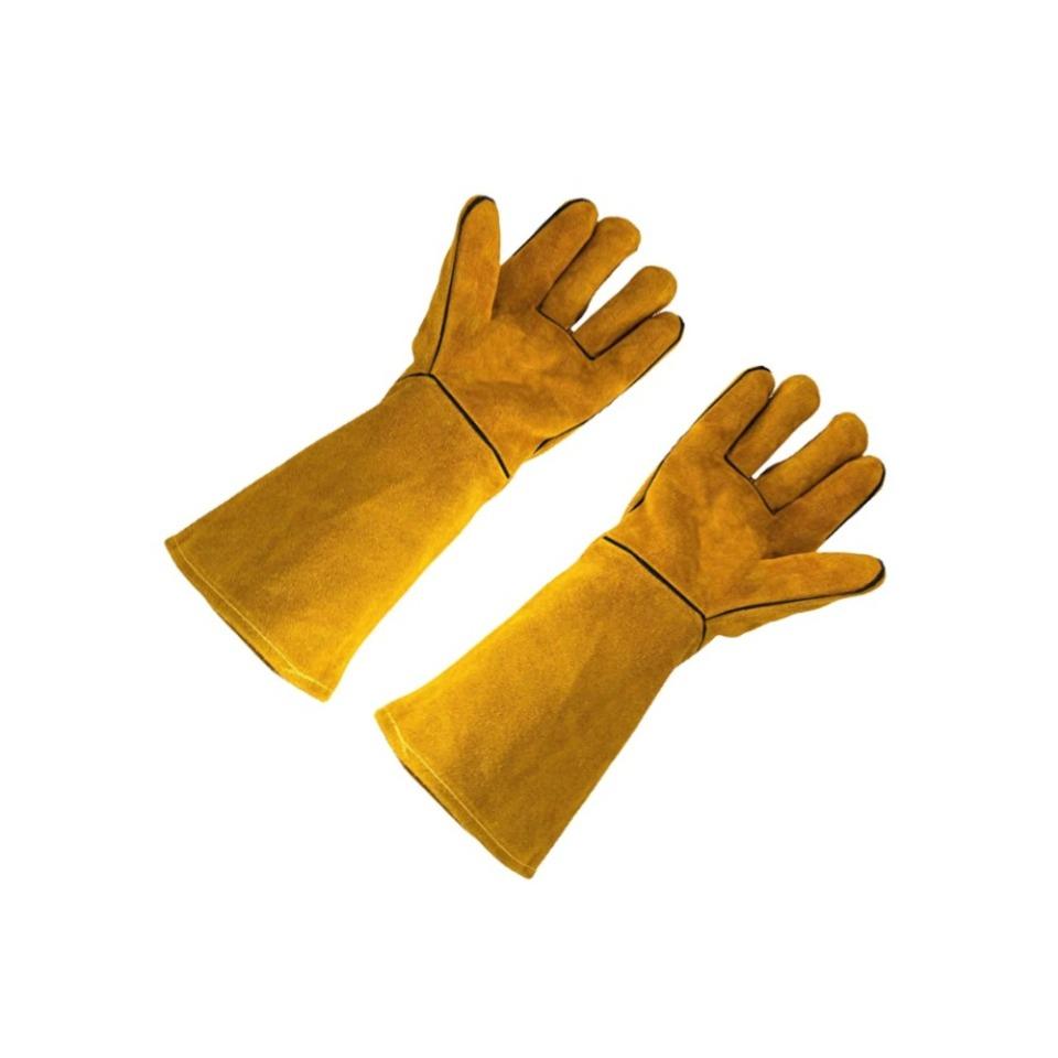 Cowhide Flame-retardant Welding Work Gloves Heat-proof Metal Welding Protector Yellow Gloves Soldering Welding Gloves Tools