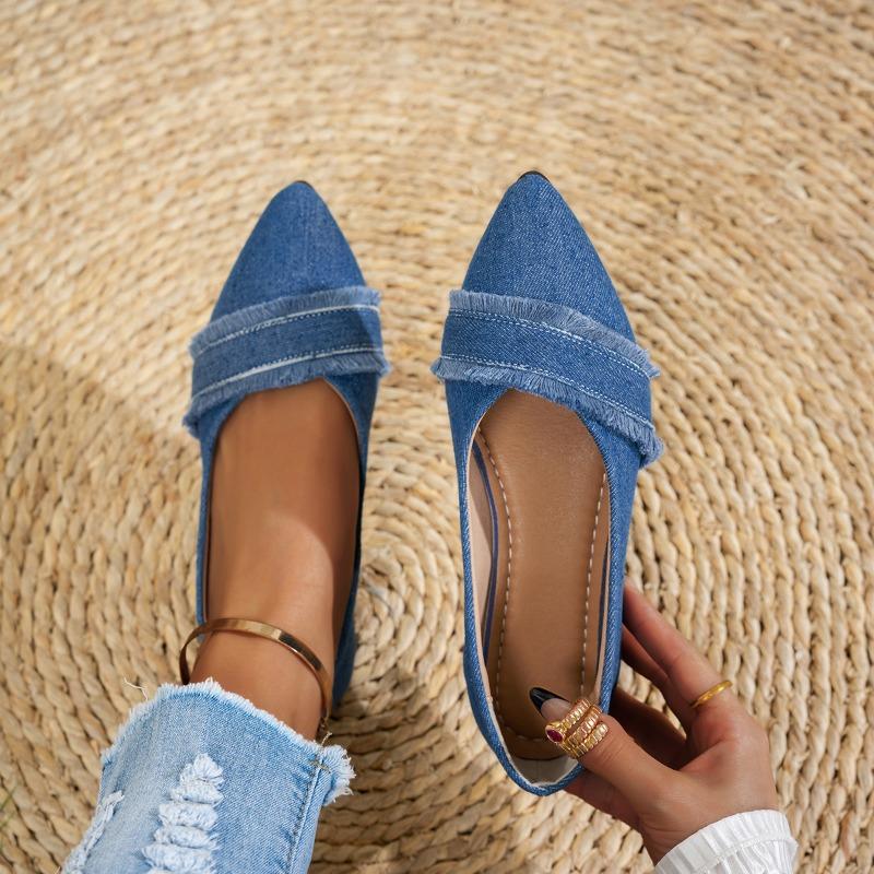 Damskie Jeansowe Płaskie Wsuwane Codzienne Buty Duże Rozmiary 36 43