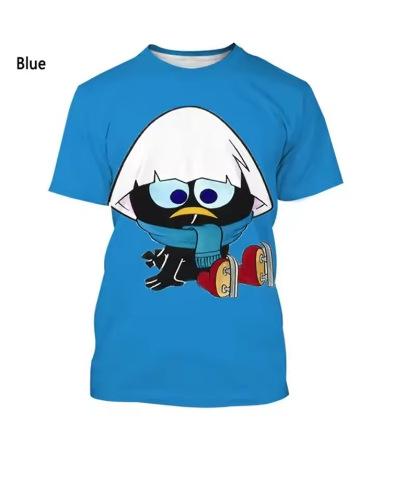 New Fashion Cartoon Cartoon 3D Printed T-Shirt for Men and Women Summer Casual Short Sleeves Cute Round Neck