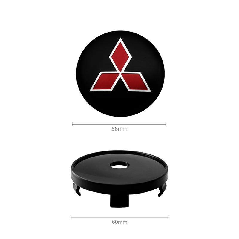 4pcs 56+60mm Car Wheel Center Cover Hub Caps Stickers For Mitsubishi Outlander Lancer Ex Evo L200 Colt Pajero Galant Accessories