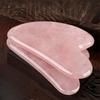 High-quality natural rose quartz heart-shaped massage tool, a soothing and smooth facial and body gua sha board for couples