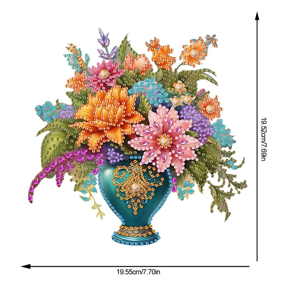 Acrylic Rose Lily Butterfly Flower Vase Desktop Diamond Art Kits Diamond Painting Desktop Ornaments Kit Home Bedroom Decoration
