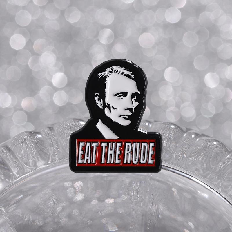 Eat The Rude Enamel Pins TV Series Character Catchphrase Brooches Lapel Badges Punk Gothic Jewelry Gift for Fans Friends
