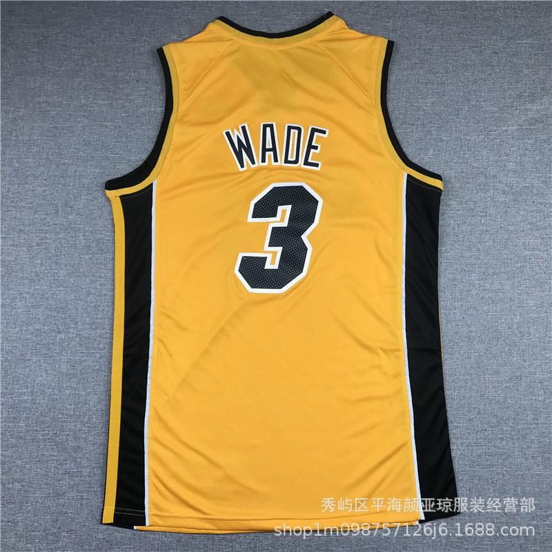 Miami Heat 3 Dwyane Wade Bordado Camisa de Basquete Masculino Feminino Respirável Roupa Esportiva Temporada