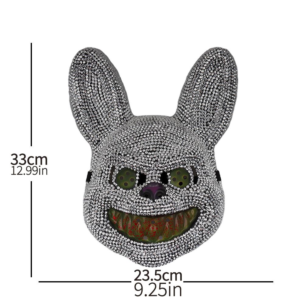 

Bloody Bunny Rabbit Handmade Rhinestone Mask Cosplay Skeleton Carnival Dj Night Club Hip Hop Street Dance Halloween Party Masks