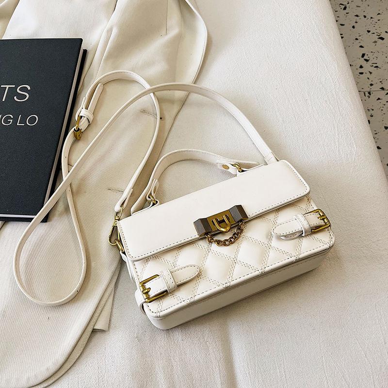 Premium texture small bag women's new fashion retro versatile diamond shoulder bag portable messenger small square bag