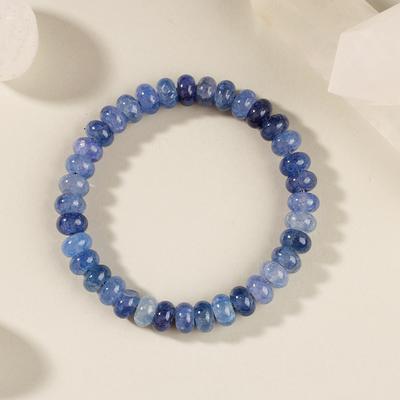 Festive Gifts Blue Kyanite Abacus Beaded Bracelet Calming Fashion Jewelry For Men And Women Daily Wear Simple Versatile Accessory