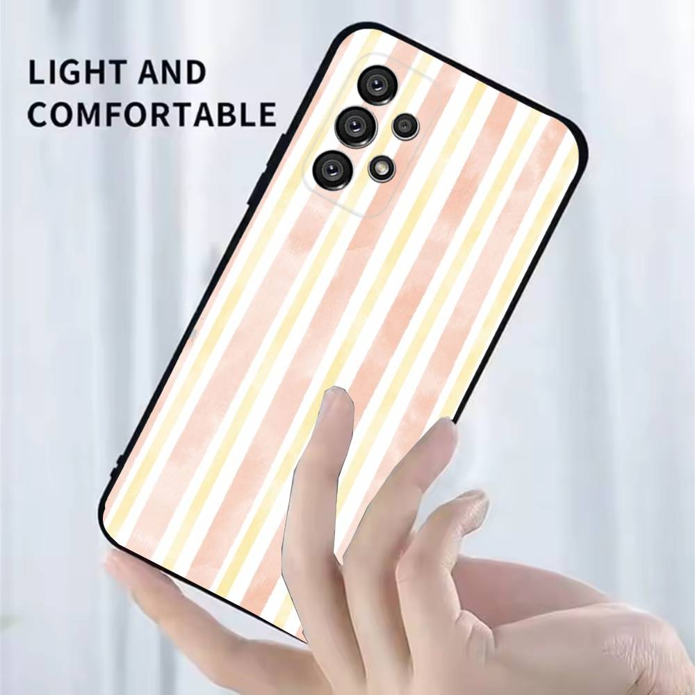 Colorful Striped Minimalist INS Couple Phone Case for Samsung Galaxy A73 A23A53 A33 A14 A24 A13 A72 A22 A52 5G A32 A54 A34
