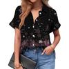 Women's Fashionable Casual Loose Floral Print Short,sleeved Shirt