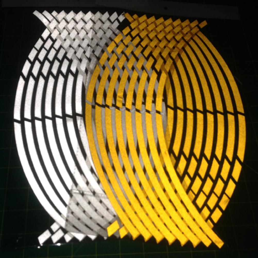 16 stk motorsykkel bilhjul felg 16 reflekterende striper 18" stripe tape klistremerker