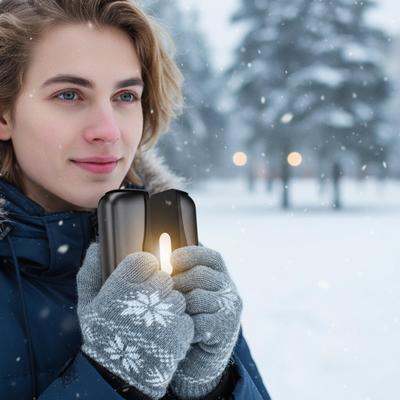 Electric Hand Warmers Rechargeable Pocket Warming Supplies With LED Light 5200mAh Camping Pocket Hand Warmer For Camping Golf