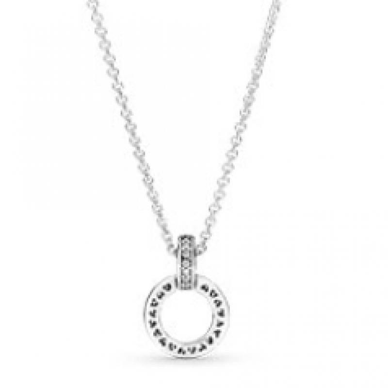 Pandora Double Circle Pendant   Necklace  399487c01