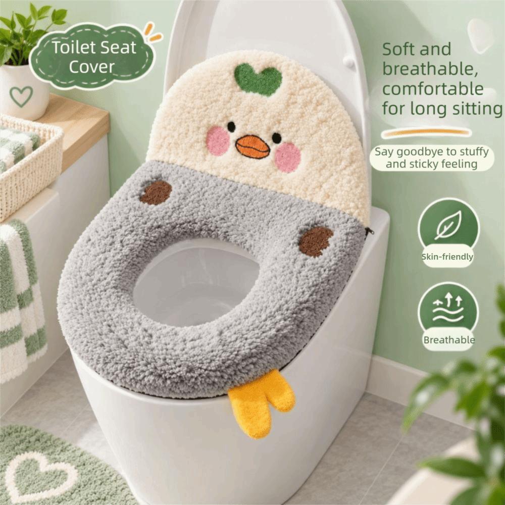 Chicken Shape Backrest Cartoon Chicken Toilet Cushion Thickened Cute Toilet Mat Winter Season