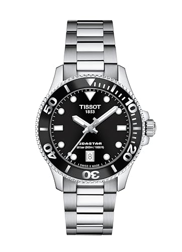 

Tissot Seastar 1000 36mm Unisex Watch with Black Dial and Bracelet, Model T1202101105100 [Official Import]