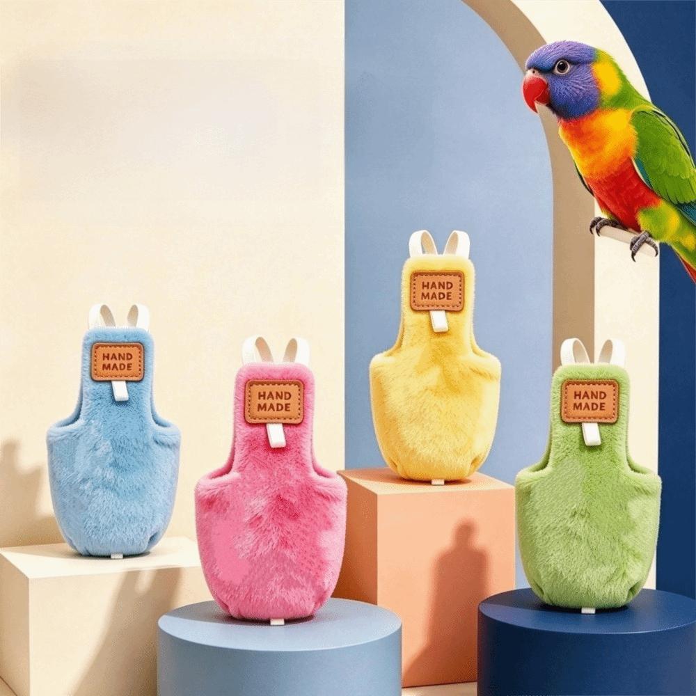 Comfortable Plush Bird Diaper Warm Bird Harness Nappy Washable Parrot Poop Bag  Winter Season
