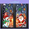 Christmas Window Festive Decals With Santa And Snowman For Display Seasonal