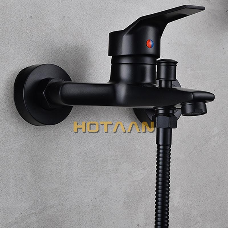 . Black Finish New Wall Mounted shower faucet Bathroom Bathtub Handheld Shower Tap Mixer Faucet  YT-5339-H