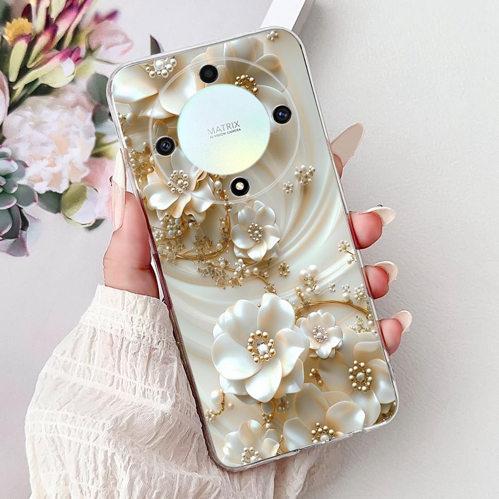 For Honor X9b 5G Case Flowers Butterfly Painted Cover Soft Silicone Casing For Honor X9 X9 b HonorX9b 5G Phone Case