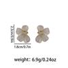 Pinkdudu French Vintage Pink Floral Earrings Blossom Studs with Rhinestones Daily Jewelry PD2468