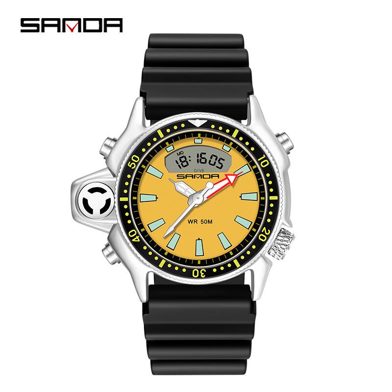 Sanda Luminous Waterproof Sports Watch for Men - Fashionable Casual Student Design