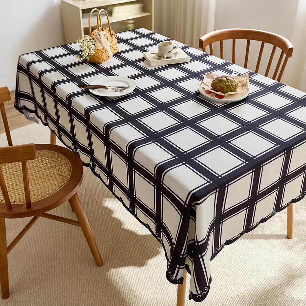 Cream Tablecloth Waterproof Leave-In Light Luxury High-End Dining Table Tablecloth Rectangular Coffee Table Cloth