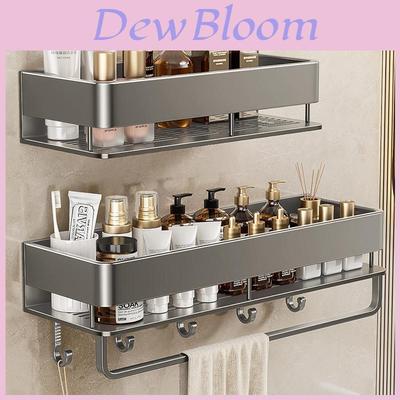 Modern Minimalist Bathroom Storage Rack With Hooks And Double Layers For Home Use