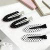 Black White Dot Acrylic Hair Clips 2Pcs Scratch-Free Stylish Hair Styling Tools for Daily Wear Party Wedding Outfits