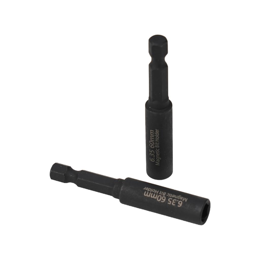 2/5 Stück 1/4 Zoll Sechskant-Schaft-Kopf-Verlängerungsstange Schraubendreher Magnetische Übertragungs-Verlängerungsstange 60mm Schraubendreher-Bit-Halter Schnellwechsel