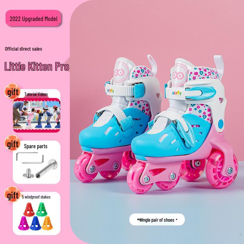 

Мигающие регулируемые детские роликовые коньки XS (Fits size 25-29, ages 2-4) 27-30#