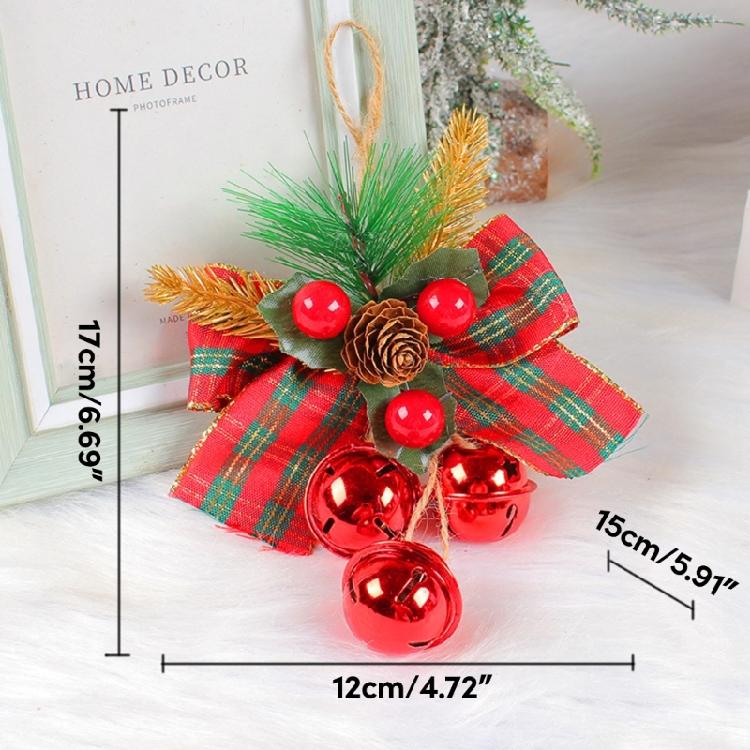 Christmas Bells Bowknot Hanging Ornament for Tree Car Christmas Decorations 2023