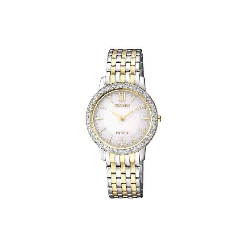 

CITIZEN Eco-Drive Series 50 Meters Waterproof Solar Quartz Steel Strap Women s Watch White Dial EX1484-81A синій