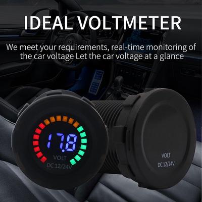 NEW ELECTRICITY METER WITH COLOR SCREEN 12Celsius24V AUTOMATIC   WITH LOW VOLTAGE BUZZER ALARM FOR VEHICLES