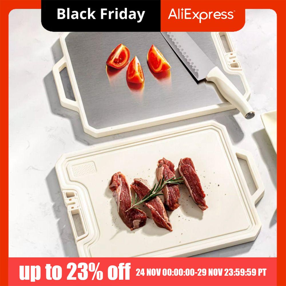 Non Stick Double-sided Cutting Board Rotatable Design Anti-mildew Chopping Board Antibacterial Rectangular Chopping Block