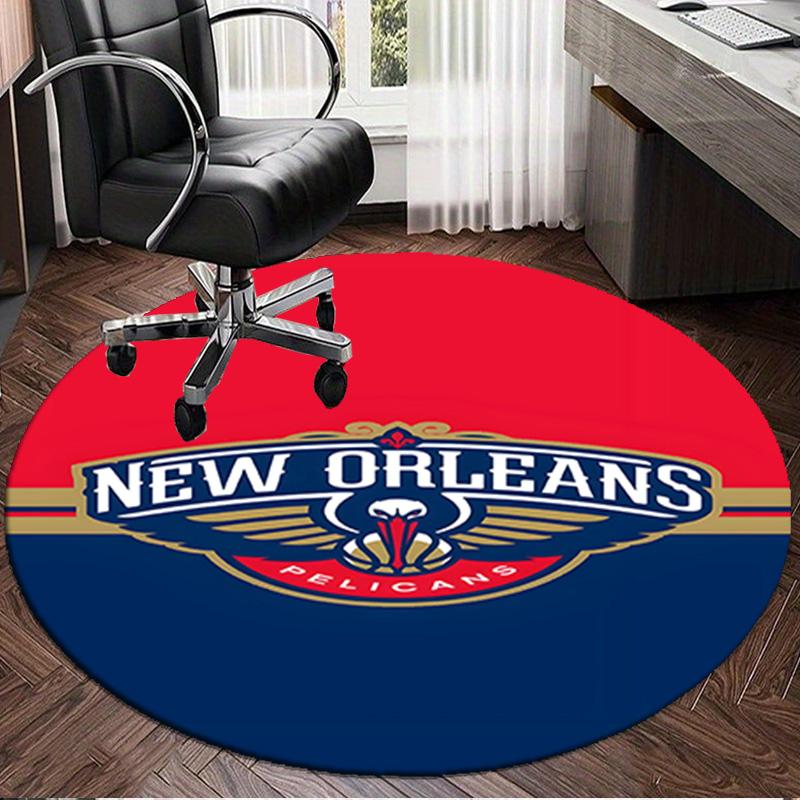 Pelicans Team Spirit Round Rug for Livingroom,Bedroom, Palyroom, Chair Rug, Area rug, Circle Carpet, Large Size Fan Christmas gift
