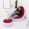 Inflatable Flocked Sofa Bed with Footrest, Foldable Outdoor Lounge Chair - In Stock
