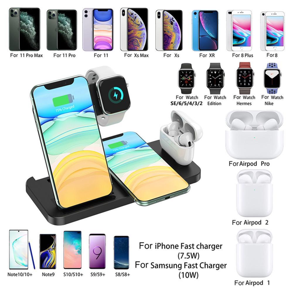 Caricabatterie wireless FDGAO Qi per iPhone 12 11 XS XR Apple Watch SE 6 5  4 3 2 AirPods 15W Stazione di ricarica acquista in modo economico —  spedizione gratuita, recensioni reali con foto — Joom
