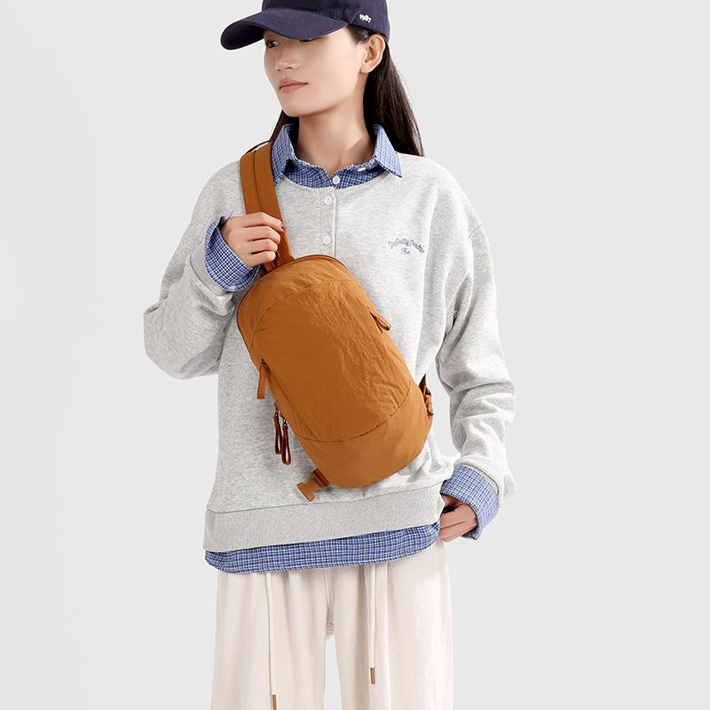 Crossbody Bag Outdoor Sports Chest Bag Large Capacity Solid Color Shoulder Bag