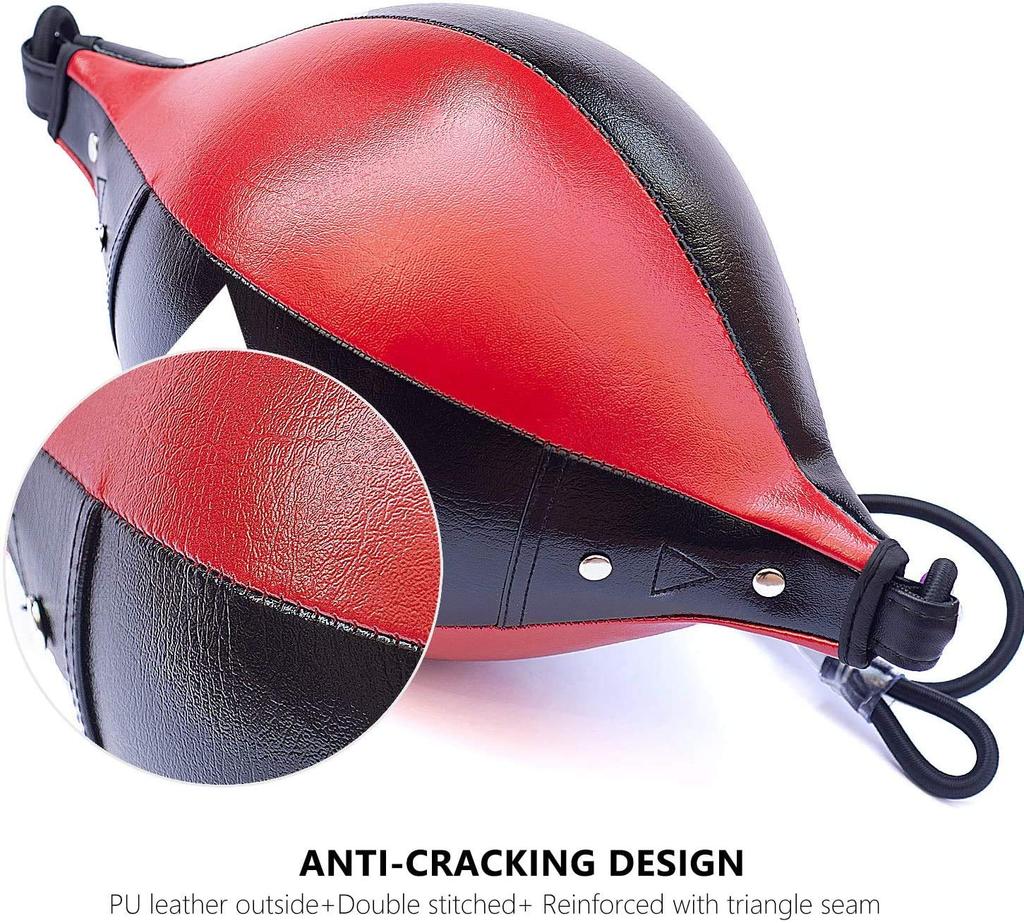 CMLLING Skórzana Gruszka Bokserska Speedball Wisząca Piłka Bokserska z Pompką do Siłowni MMA Boks Sportowa Gruszka Bokserska dla Dorosłych Dzieci Mężczyzn Kobiet