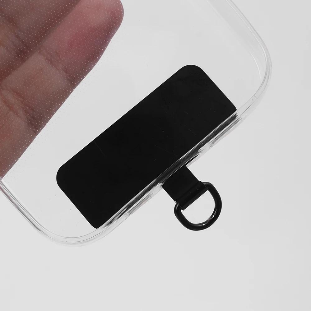 4/1PCS Ultra Thin Stainless Steel Phone Tether Tab Universal Cellphones Lanyard Patch Gasket Hang Rope Straps Metal Card Clip