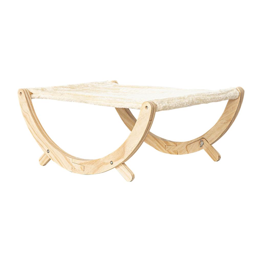 Wooden Cat Hammock Wooden Cat Swing Bed Folding Detachable Pet Bed for Cats Dogs Pets Plush
