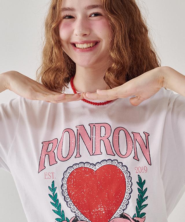 Ronron Ronron Heart Laurel Over Fit T Shirt White Free