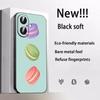 Macaron Cute Pink Girl Pattern Phone Case For iPhone 17 16 E 15 14 13 12 Plus Mini Pro Max Soft Black Shockproof Cover
