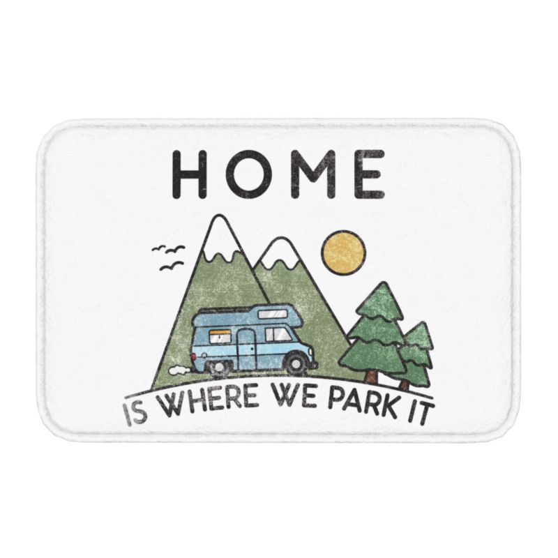 Happy Camper Kamperen Deurmat Mat Antislip Cartoon Reis Auto Avontuur Badkamer Keuken Tuin Vloerkleed Tapijt 40*60cm 40x60cm