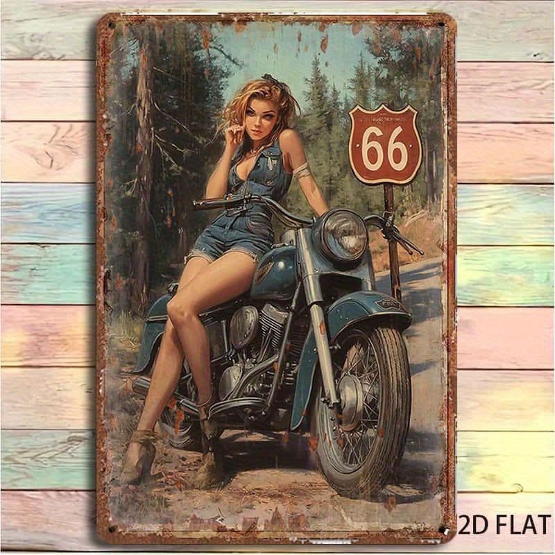 Retro Metal Tin Sign Car Engines & Characters Decor for Garage Man Cave 20x30 Cm