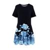 Women's Fashion Casual Round Neck Short Sleeve Ruffle Gradient Printed Dresses