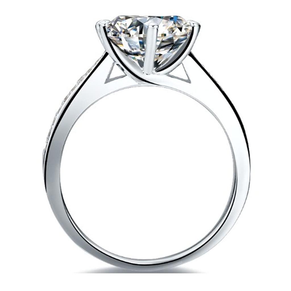 Engagement Ring Star Queen Luxury Genuine Silver NSCD Diamond Wedding Ring Women Anniversary Jewelry [THREE MAN]