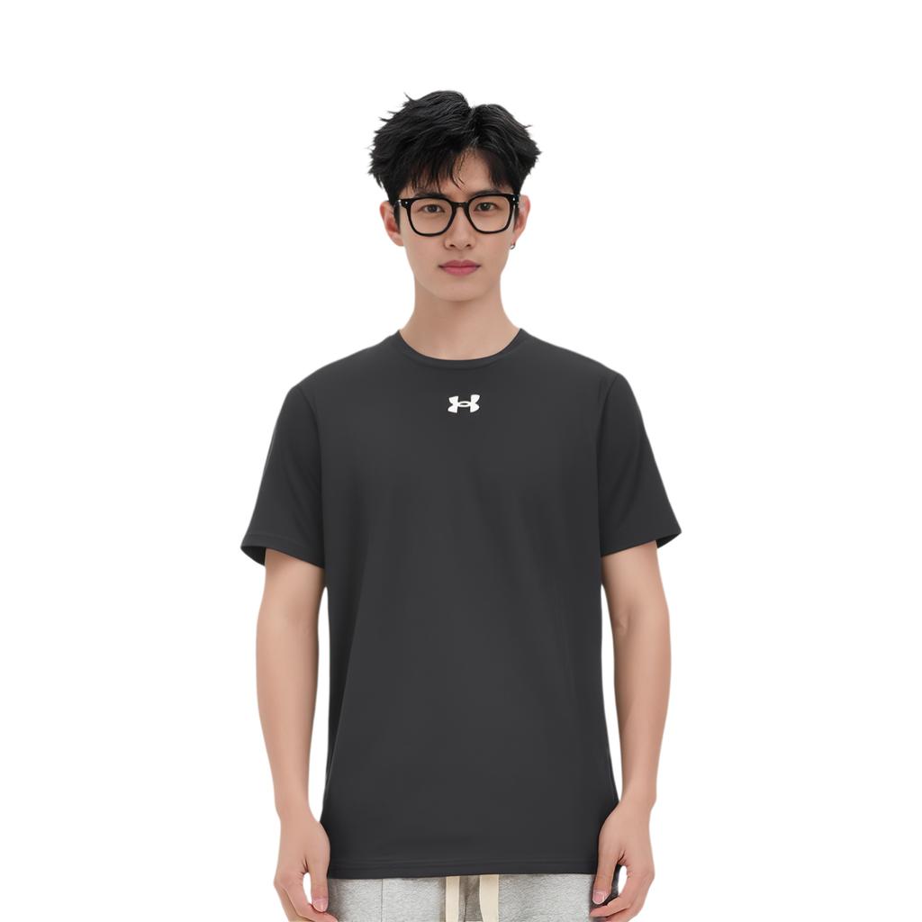 Under Armour Basketball Football Tennis Outdoor Training Casual Printed Logo T-Shirt Men Tops Black 22500514-001