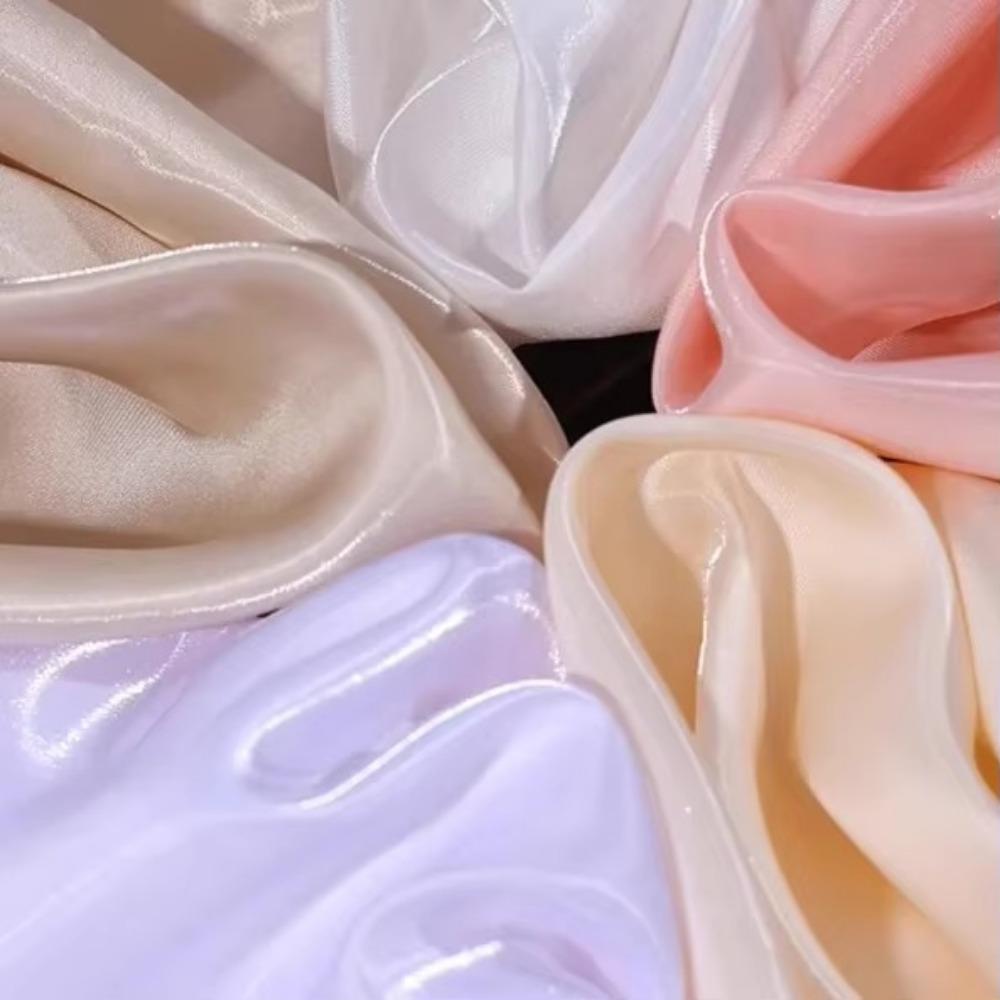 Polyester Liquid Water Satin Fabric Thickened Natural Reflective Clothing Fabric Crystal Silk Satin Wedding Dress Decorative