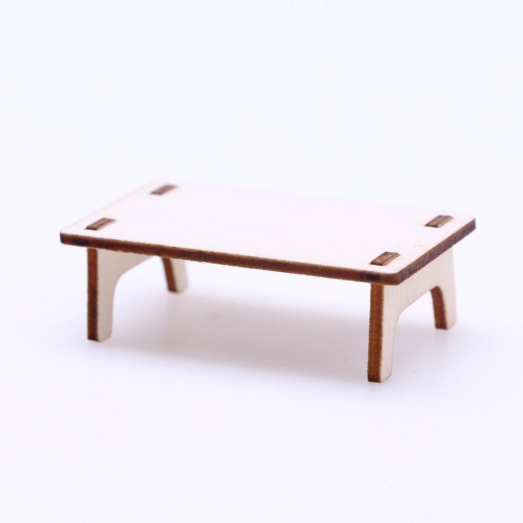 Mini Wooden Dollhouse Jigsaw Table Blythe Doll Scene Prop Accessories