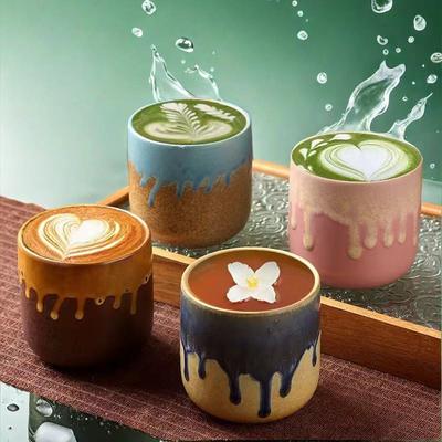 Retro Coarse Pottery Teacup Kiln-changed Ceramic Coffee Cup Instant Latte Cup Latte Milk Coffee Afternoon Tea Personal Cup